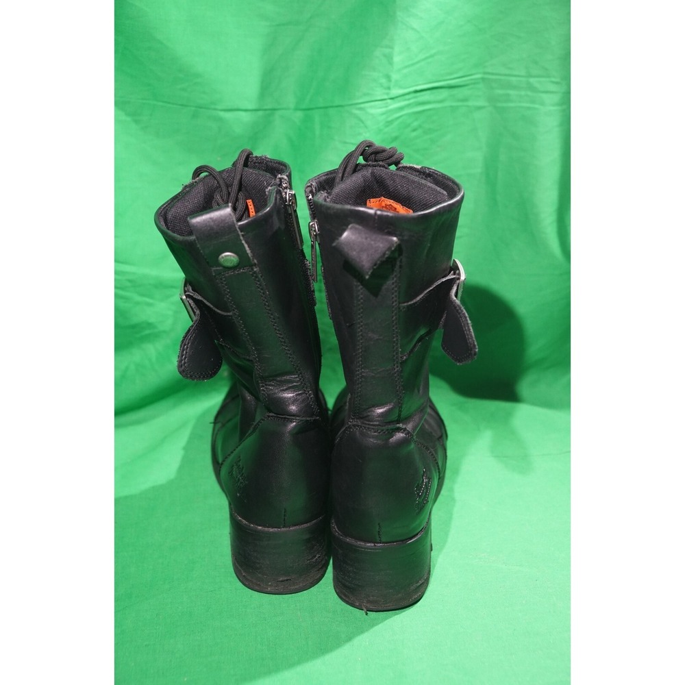 Harley Davidson Womens Jammie Combat Biker Riding Boots Black Leather Size 9.5M - Picture 3 of 9